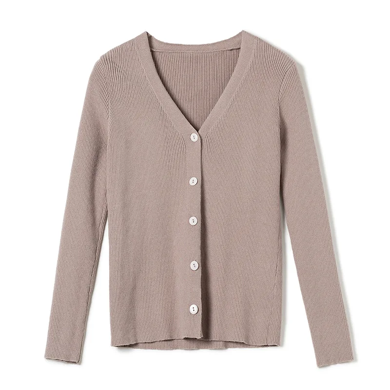 Женский однобортный Кардиган с V-образным вырезом осень 2020 |