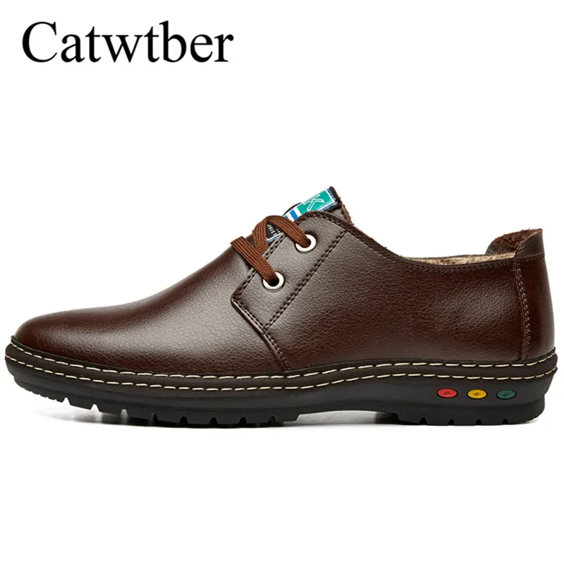 Catwtber новый человек повседневная обувь черная для мужчин осень-зима на плоской