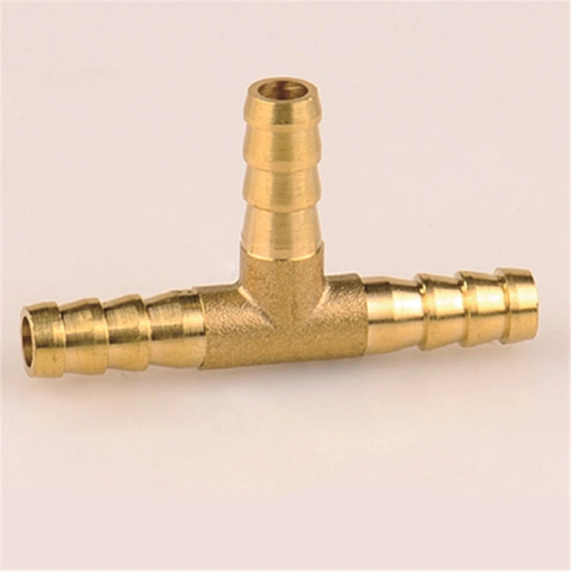 

10 pcs Tee Pipe Fitting 6 8 10 12 14 16 19 mm Barb Hose Copper Quick Coupling Straight Head Straight Water Pipe Pet Garden House