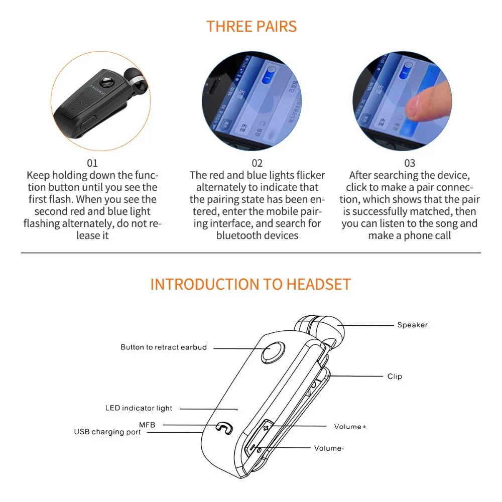 Беспроводные мини наушники Fineblue F910 с поддержкой Bluetooth 4 0 и шейным зажимом|sport