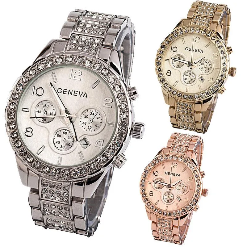 

Women's Watches Fashion Geneva Brand Roman Numeral Diamond Watch Atmosphere Luxury Montre Femme Acier Inoxydable Kol Saati@50