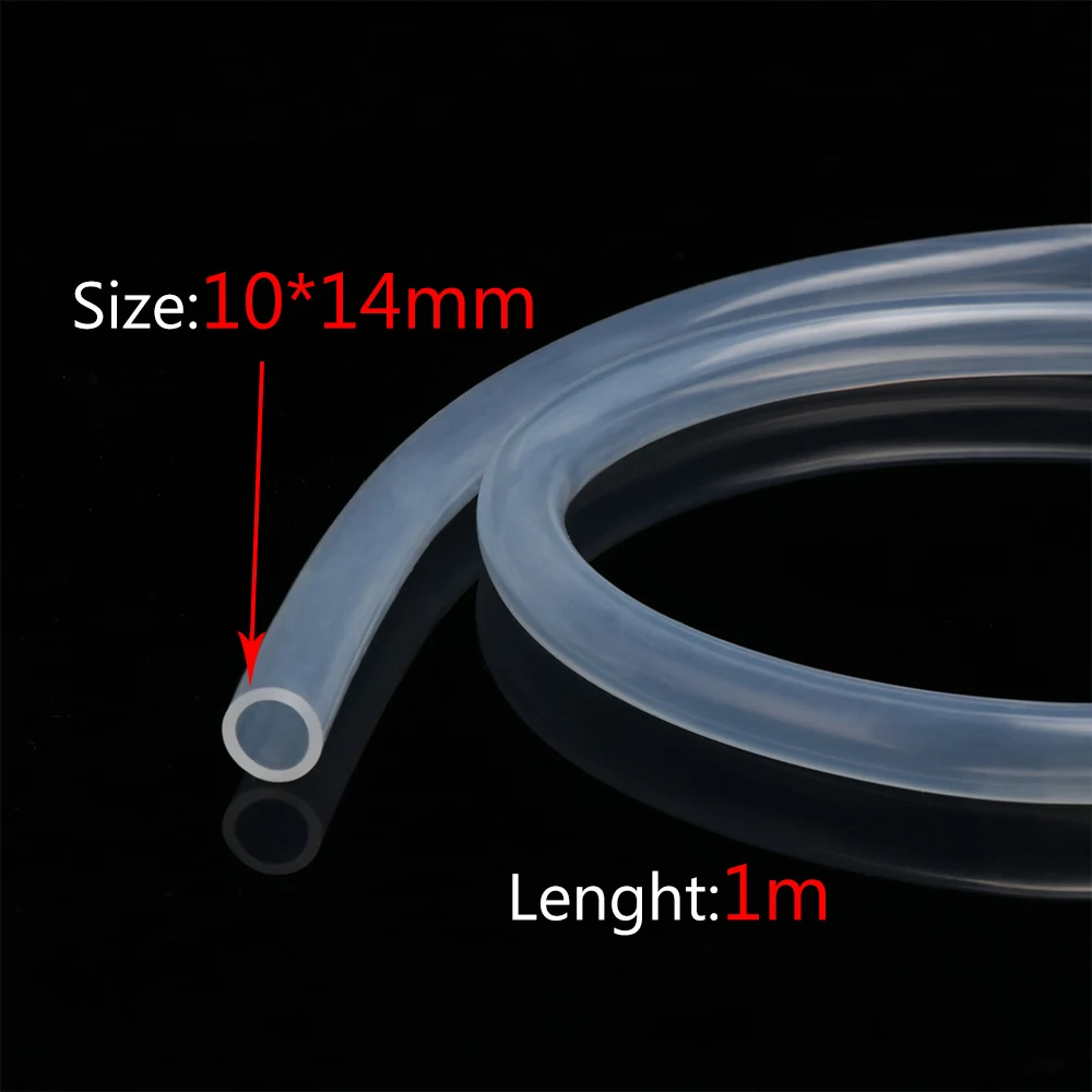 10x14 mm 1 м для детей 4, 5, 6, 7, 8, 9, 10, 11, 12, 14, 16 мм из Диаметр Гибкая силиконовая труба Еда Класс прозрачный силиконовый штамп резиновый шланг - Цвет: 10x14 mm