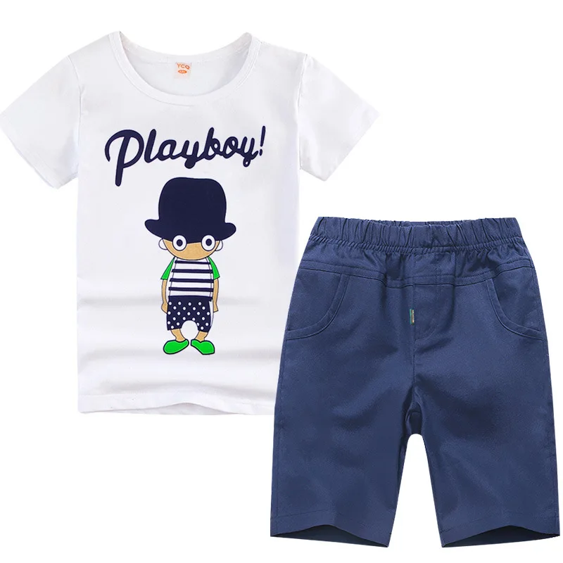 3-14Y Big Size Boys Clothing Fashion Print Children 2018 Summer Sets Short Sleeve Kids Clothes for | Детская одежда и обувь