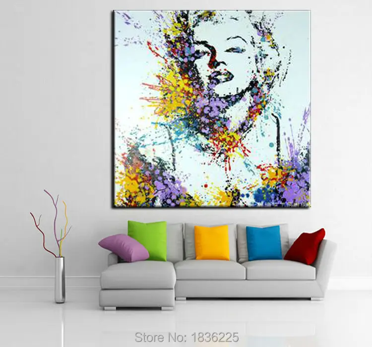 

Pure Hand-painted High Quality Marilyn Monroe Portrait Oil Painting for Wall Decor Modern Abstract Portrait Oil Painting