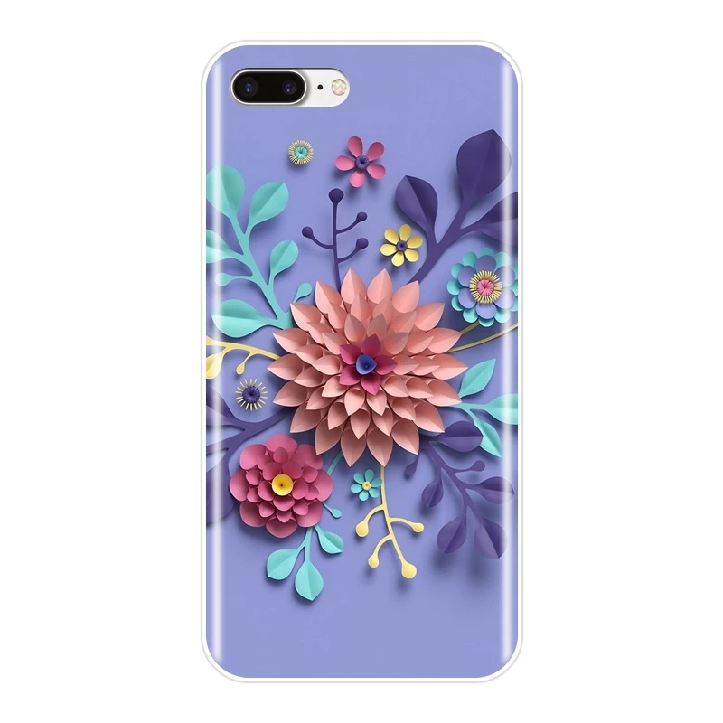 Мягкий чехол для телефона iPhone 6 S 7 8 X XR XS Max силиконовый чехол-накладка с розой