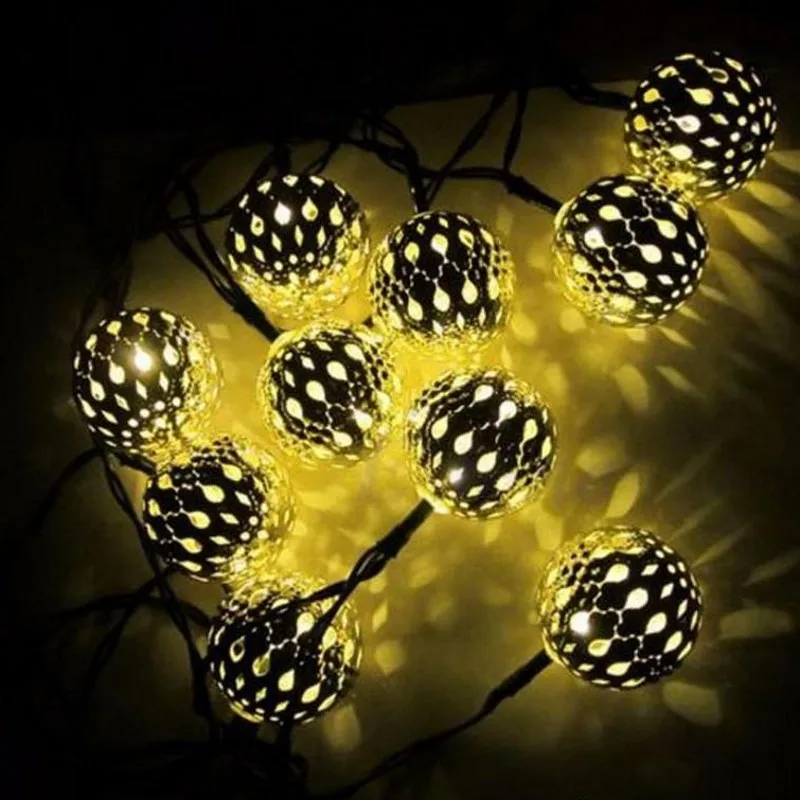 Moroccan Солнечный светодио дный свет шнура Открытый сад вечерние украшения Фея