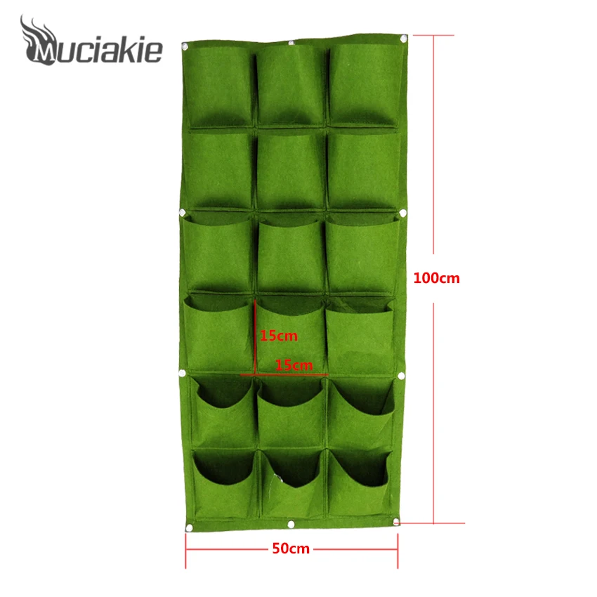 MUCIAKIE 100x50 см зеленая искусственная настенная сумка для выращивания растений 3*6