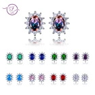 Женская серебряная серьга, 8 цветов, 6 х8 мм