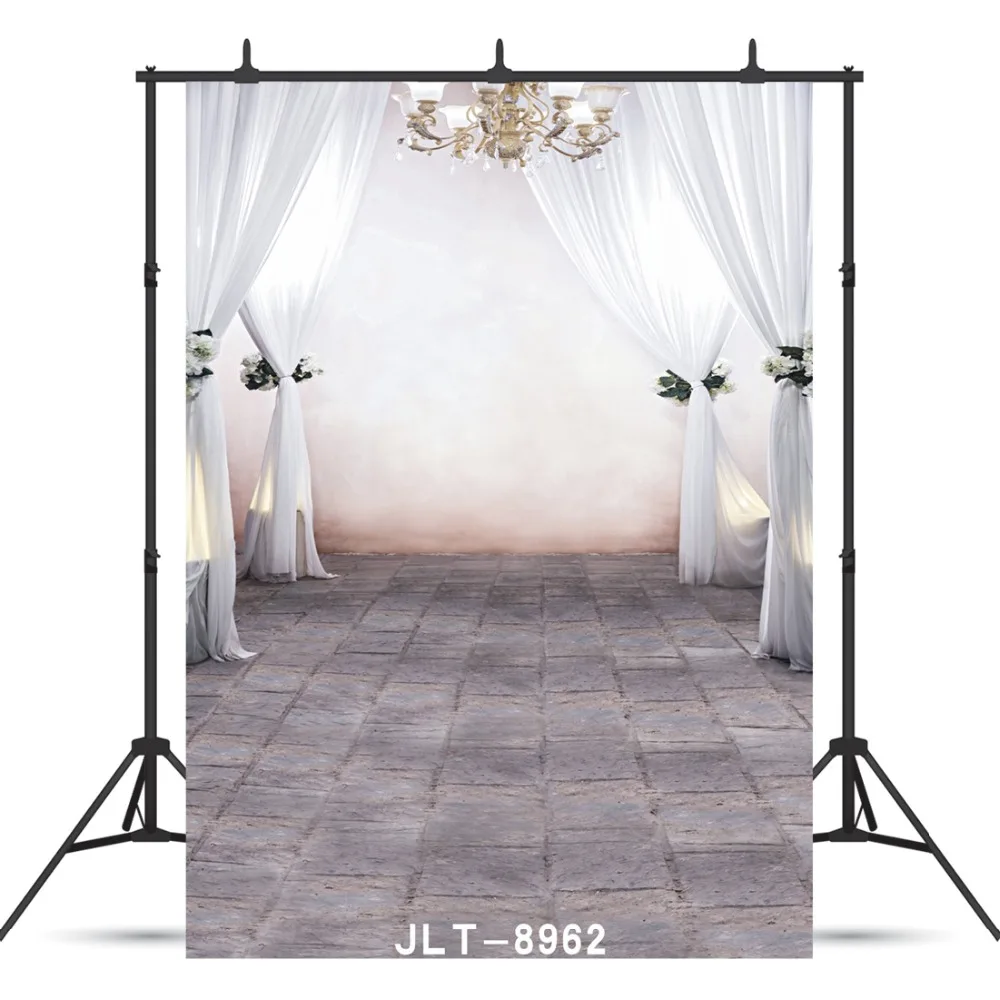 Виниловый фон для фотосъемки с белым занавесом люстра свадьбы детский портрет