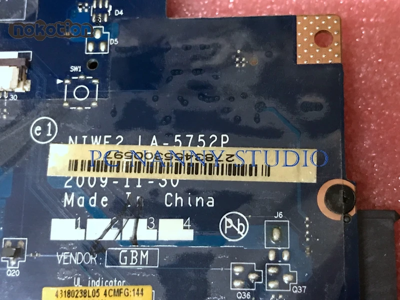 NOKOTION LA-5752P материнская плата для lenovo G560 Z560 ноутбук HM55 DDR3 Материнская плата протестирована