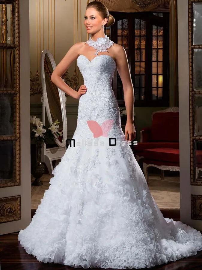 Strapless Wedding Dress Short Sexy Dresses Long Fitted Weddings A-Line Floor-Length Court Train Flowers Sweetheart O 2015 Outlet | Свадьбы и