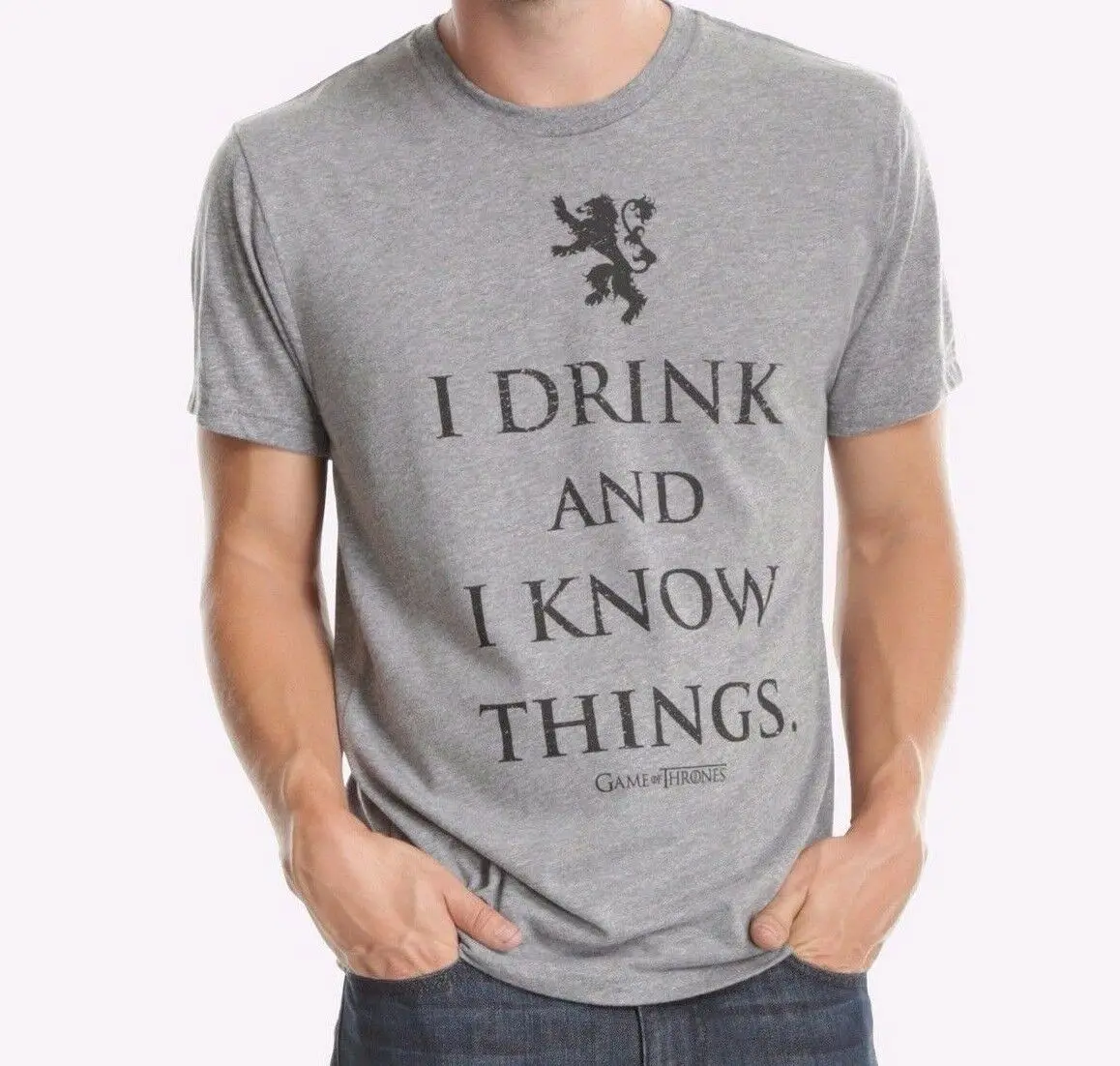 Игра престолов TYRION LANNISTER I DRINK и я знаю вещи футболки NWT аутентичные новые мужские