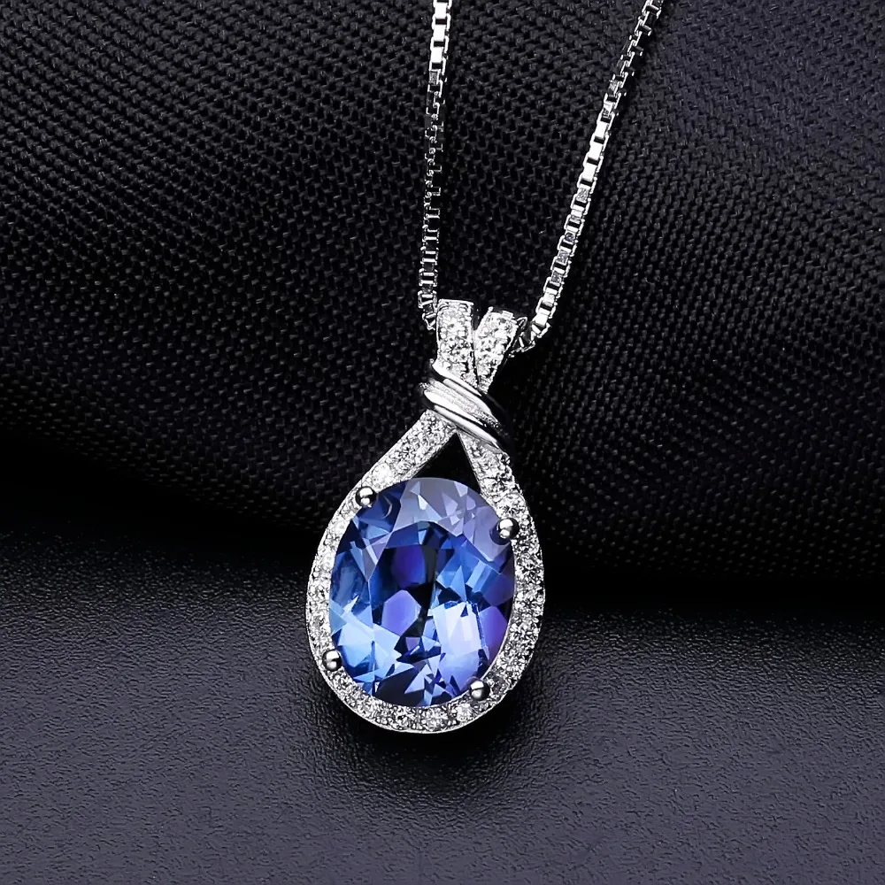 Подвеска из настоящего серебра 925 пробы с голубым кварцем иолитом