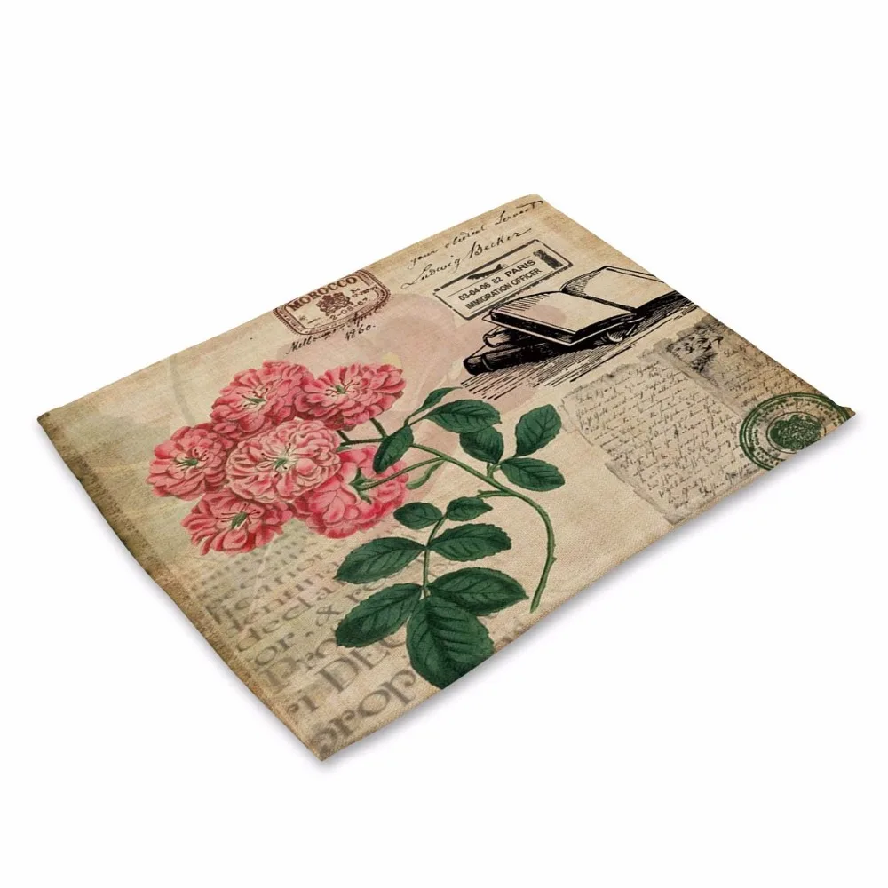 Креативный Ретро коврик для стола с животными скатерть узором розы свадьбы