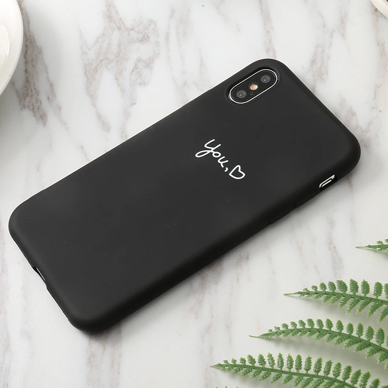 Модное поступление розовый и черный чехол для телефона с надписью You love Heart чехлы iphone 5 5s se 6 6S 7 8 Plus X XS Max XR