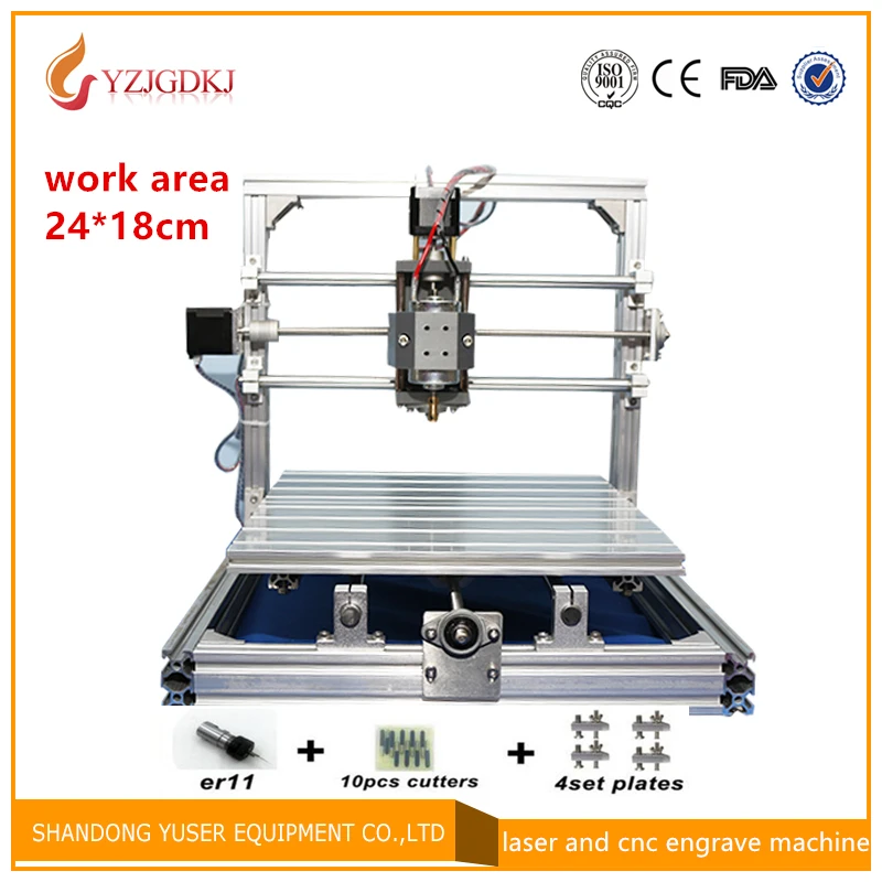 CNC2418 diy cnc engraving machine 0.5w-5.5w mini Pcb Pvc Milling Machine, Metal Wood Carving machine, cnc router, GRBL control