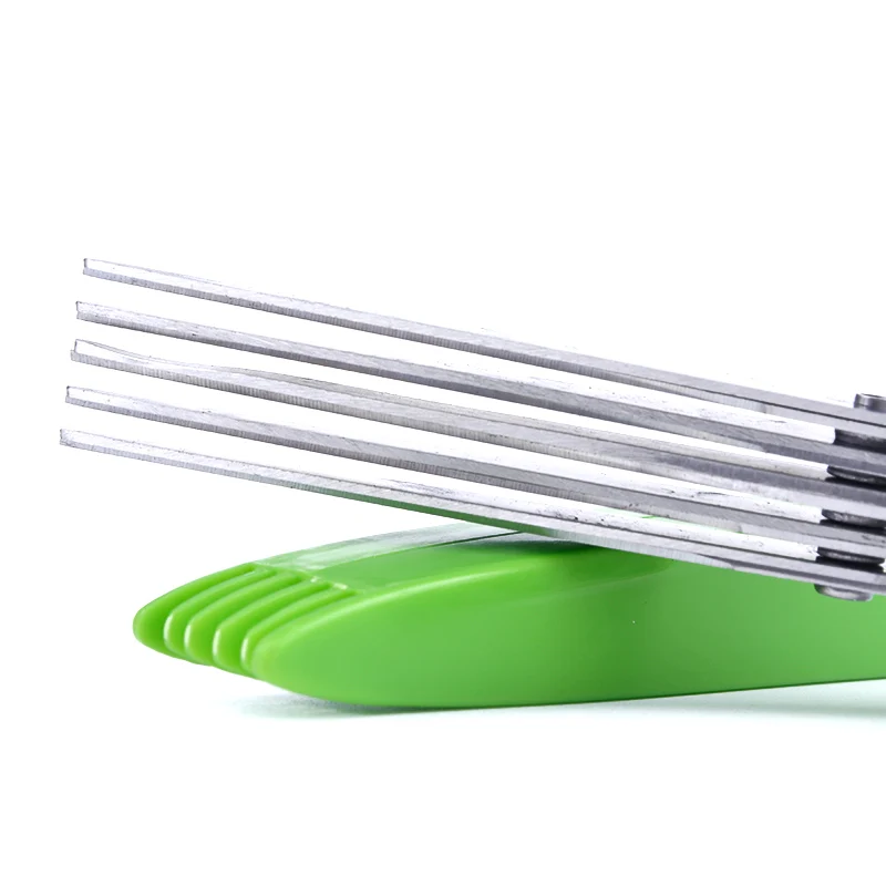 New Knives Cooking Tools Green Handle Kitchen product Scissors Five Layers | Дом и сад