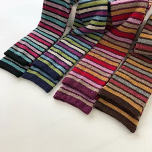 Длинные вязаные сапоги выше колена из кроличьей шерсти радужные Модные женские зимние сапоги-гетры 1 пара Прямая поставка