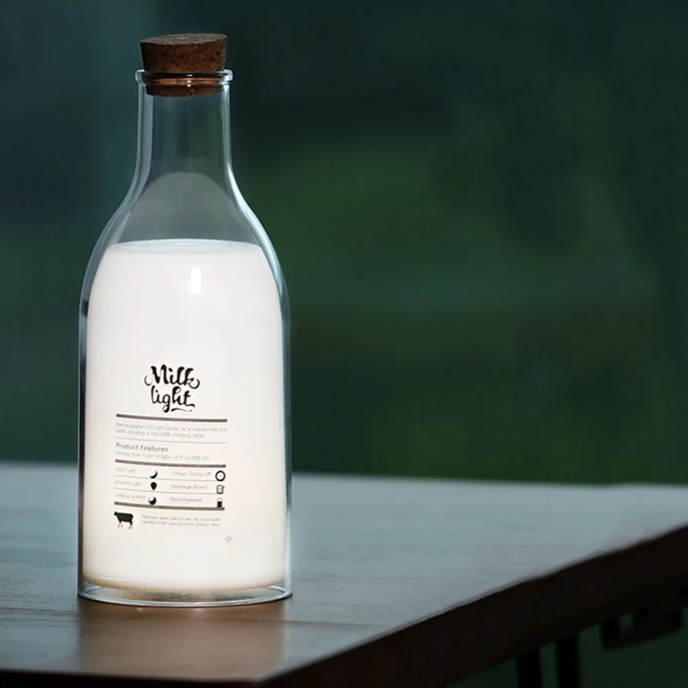 Creative Bottle Jar Night Light USB Rechargeable LED Bedside Warm with Timing Function for Home Bedroom Decor | Освещение