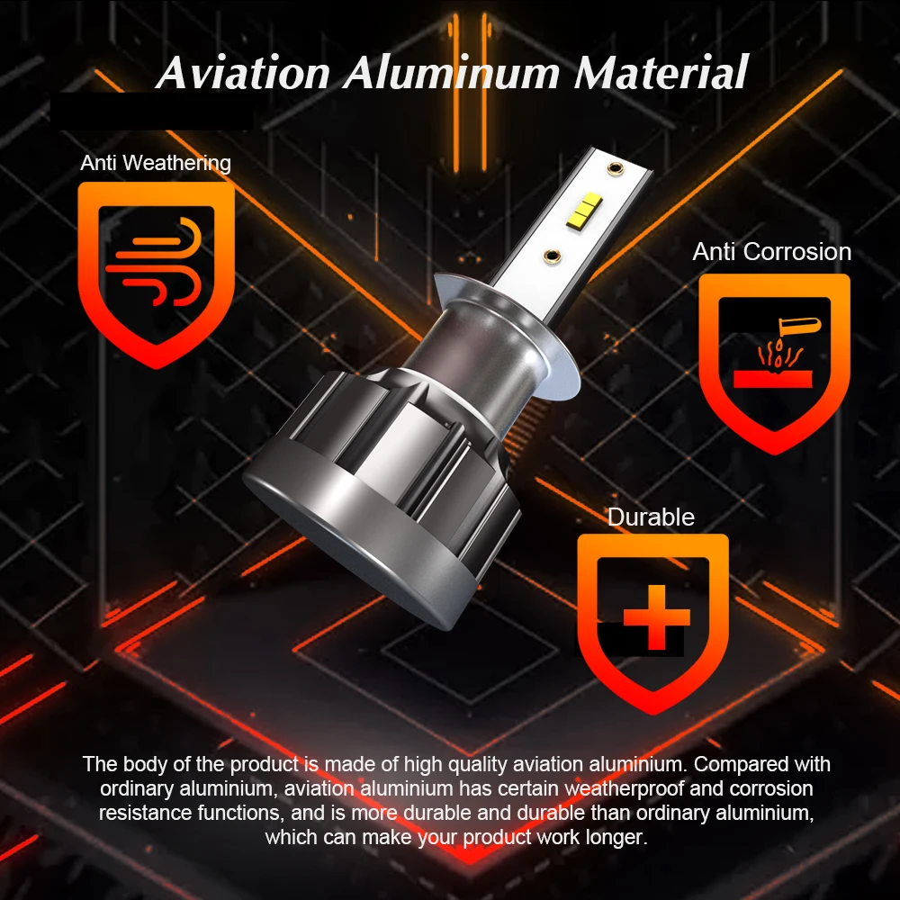 2 шт. светодиодные лампы для автомобильных фар H1 H4 H7 LED H11 HB3 9005 HB4 9006 72 Вт 12000LM