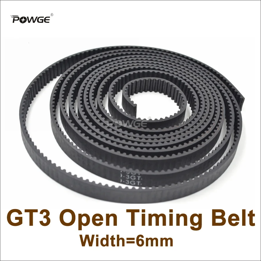 POWGE 5meters 3GT Timing Belt Width=6mm Fit 3GT Pulley 3GT-6 Rubber GT3 6 Open Timing Belt 3D Printer Accessory High Quanlity