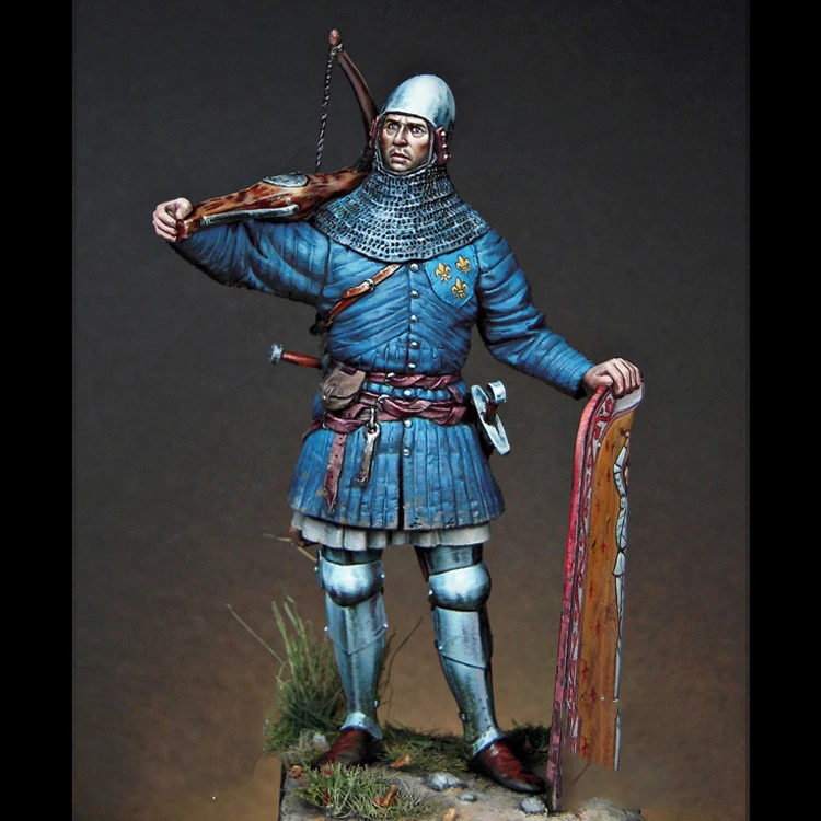 1/24 масштаб смолы фигурка французский crossbowman|Наборы для сборки моделей| |