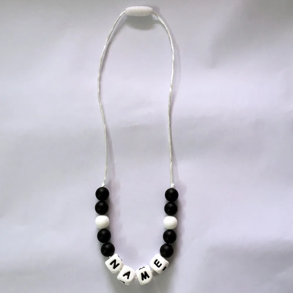 Персонализированные Алфавит имя Tot Малыш Силиконовые Прорезывания Зубов аутизм