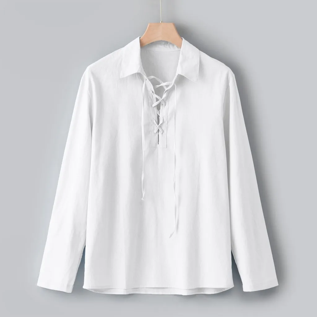 camiseta hombre, Мужская мешковатая рубашка из хлопка и льна с длинным рукавом, Ретро стиль, туника, топы, блузки, camisa social masculina