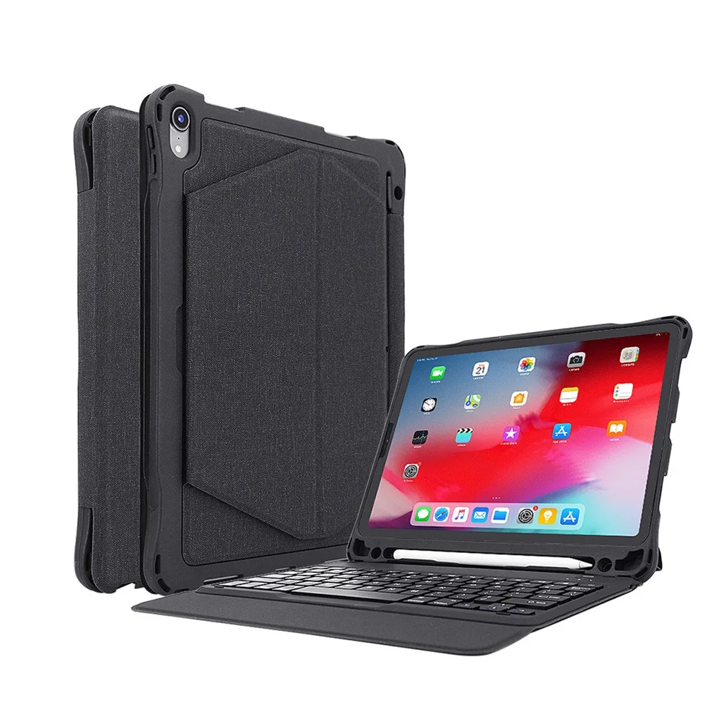 Для iPad Pro 11 дюймов Беспроводной Bluetooth клавиатура чехол для Apple iPhone SE Чехол подставка умный тонкий микро USB порт для зарядки через кабель 56