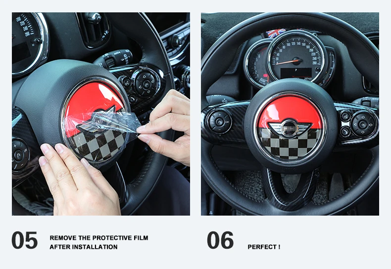 Лидер продаж для MINI COOPER F54 F55 F56 F60 Countryman, Clubman рулевое колесо 3D Выделенный автомобиль Стикеры самоклеящаяся отделка Аксессуары кожи