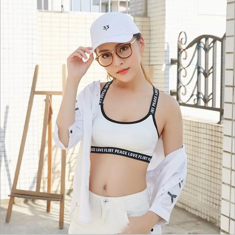 white Спортивный пуш-ап Фитнес Топ женский спортивный бюстгальтер-топ черный мягкий Йога спортивный бюстгальтер спортивный топ Бралетт bh sujetador deportivo - Цвет: white