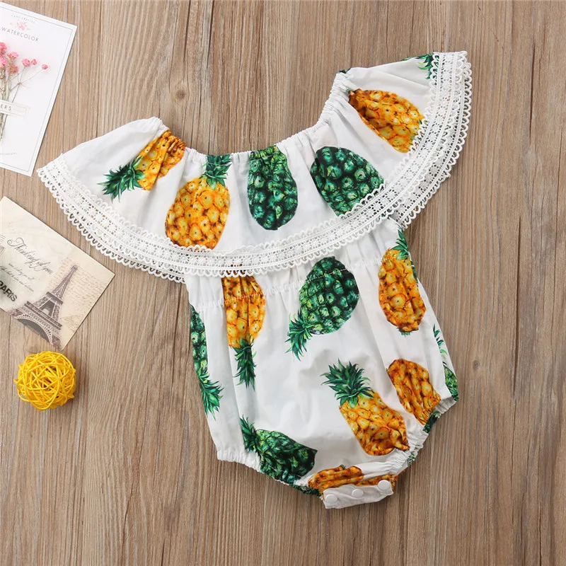 Pudcoco/Кружевное боди для новорожденных девочек с рисунком ананаса Модный