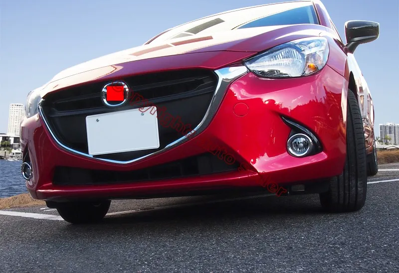 Для Mazda 2 Demio DJ DL 2015 2016 2017 ABS Хром Передняя противотуманная фара накладка |