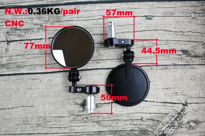 1 Pair Mirror Motorcycle Aluminum Bar End Side Rearview Mirror Universal Motorbike Bike Handlebar Rear View Mirrors