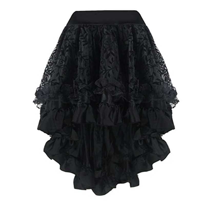 2017 элегантный черный стимпанк готический кружевной корсет юбка пачка