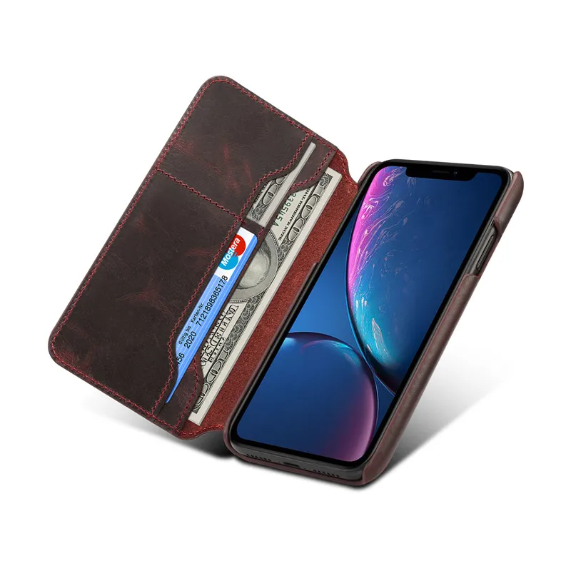 Роскошные Шлепанцы из натуральной кожи чехол для iPhone X XS Max XR чехол бумажник отделения для карточек сумка-чехол для iPhone XS Max случае XR XS Капа