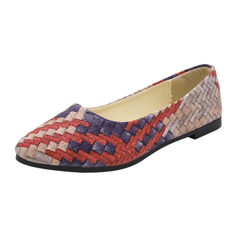 Новинка Сезон весна Женская обувь смешанных цветов на ровной подошве Модная
