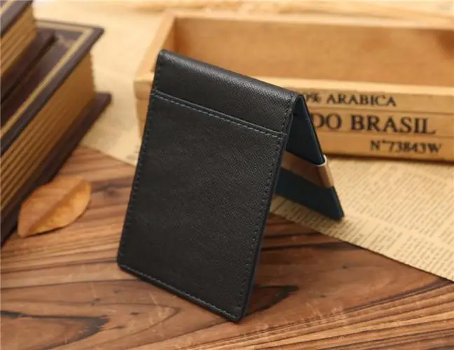 Мужской кожаный кошелек с клипсой для денег держатель карт 4 вида цветов