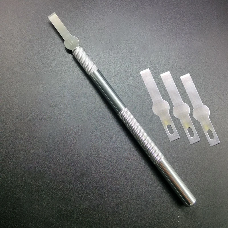 

10pcs Blade Replacement 17# with 1 Knife Handle Wood Cut Paper Knife PCB Repair Scalpel Knife DIY Cutting Tool