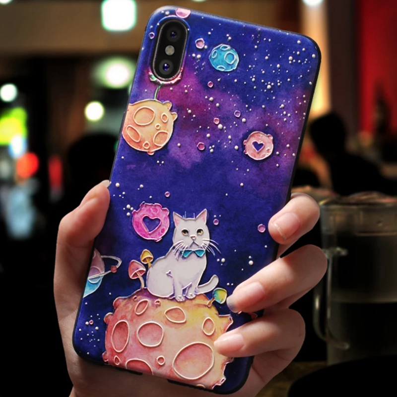 mogumao 3D рельеф космический силиконовый чехол для спортивной камеры Xiao mi Red mi Примечание 7 5 6 iPad Pro Plus S2 4A 4X 5A 6A мягкий для mi A3 9 Honor 8 Lite CC9 CC9e A1 A2 чехол - Цвет: mogumao