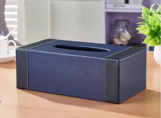Большой Тип сиденья pu кожаный чехол для салфеток прямоугольный держатель для салфеток диспенсер для салфеток держатель для салфеток диспенсер для полотенец 1338B - Цвет: large blue
