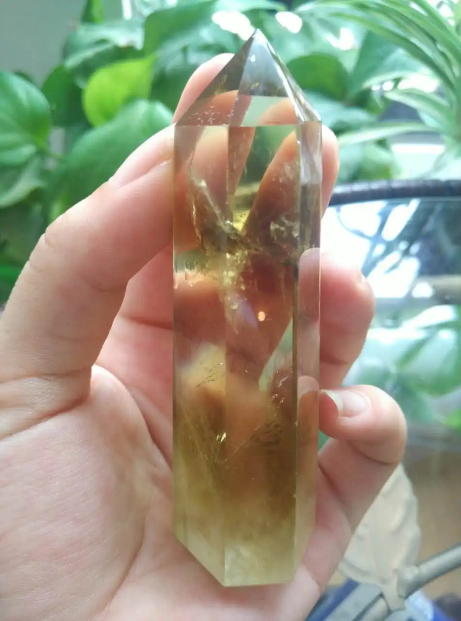 

115g natural citrine crystal wand quartz point with good color