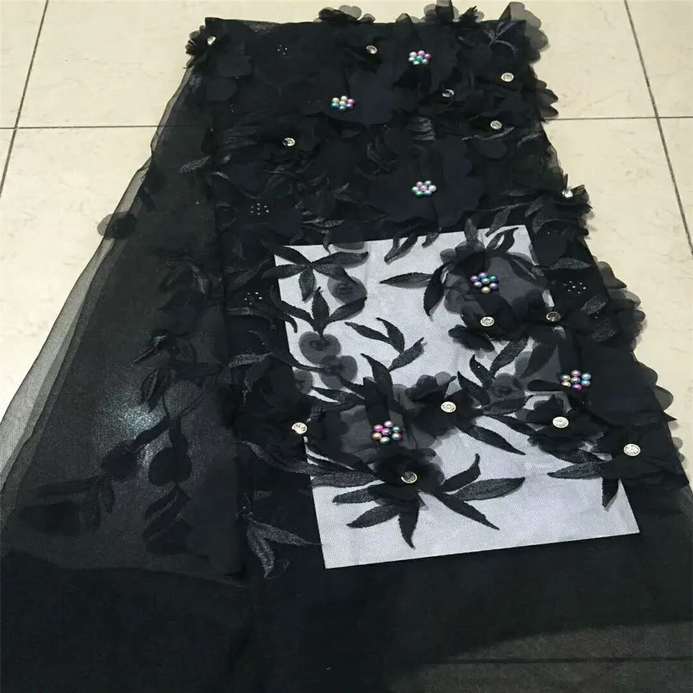 Итальянский Стиль 3d большой цветочный дизайн французский расшитый бисером