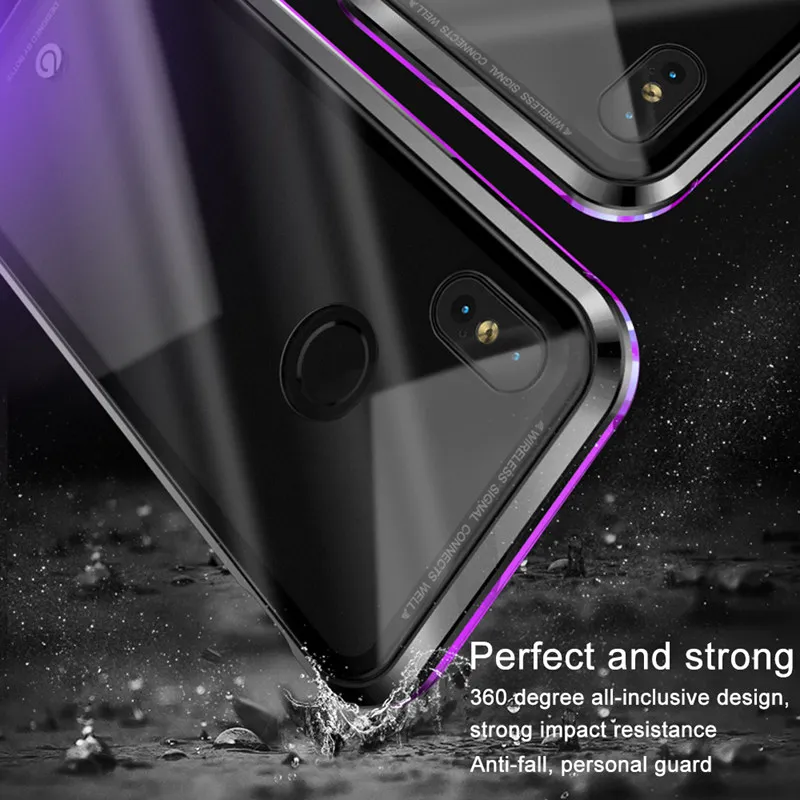Магнитный адсорбционный металлический чехол для телефона Xiaomi Mi 8 роскошный из