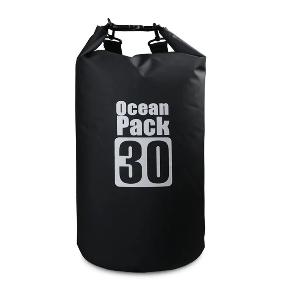 black 30L 15L 20L 30L водонепроницаемая сумка с плечевым ремнем ПВХ брезент водонепроницаемый рюкзак для наружного кемпинга плавания - Цвет: black 30L