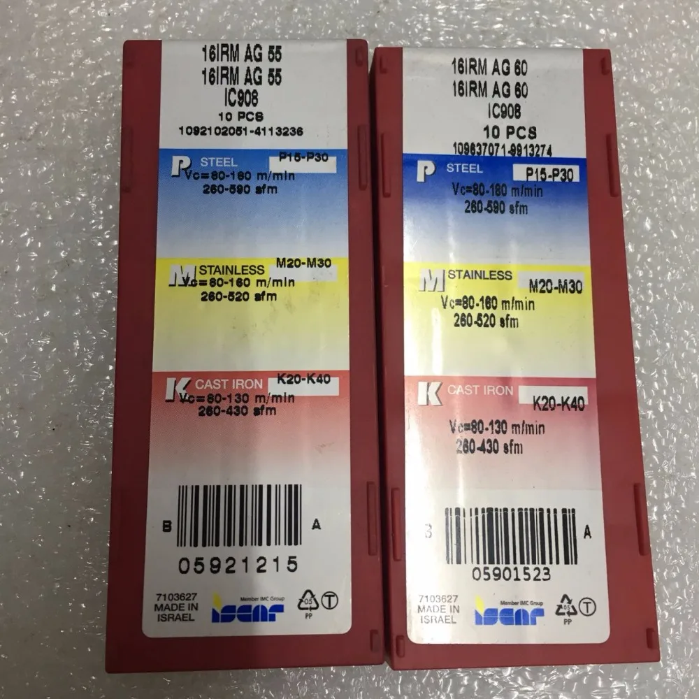 100 шт. Iscar 16IRM AG55 IC908/16IRM AG60/16IRM A60/16IRMA55/ CNC Indexable карбид вольфрама резьбы Токарные