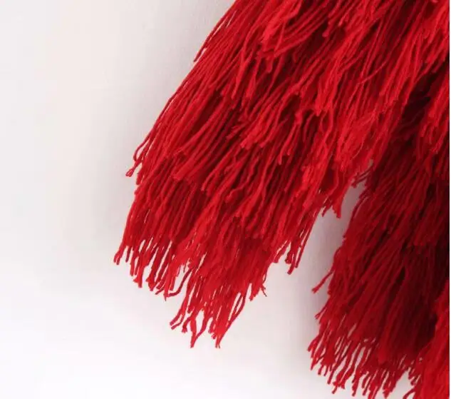 Винтажный вязаный кардиган с длинными кисточками ручной работы свитер новинка