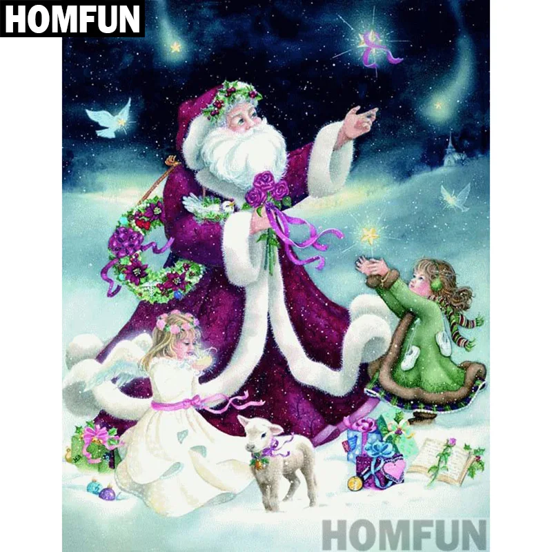 HOMFUN Full Square/Round Drill 5D DIY Diamond Painting &quotSanta Claus&quot 3D Embroidery Cross Stitch Home Decor A00831 | Дом и сад