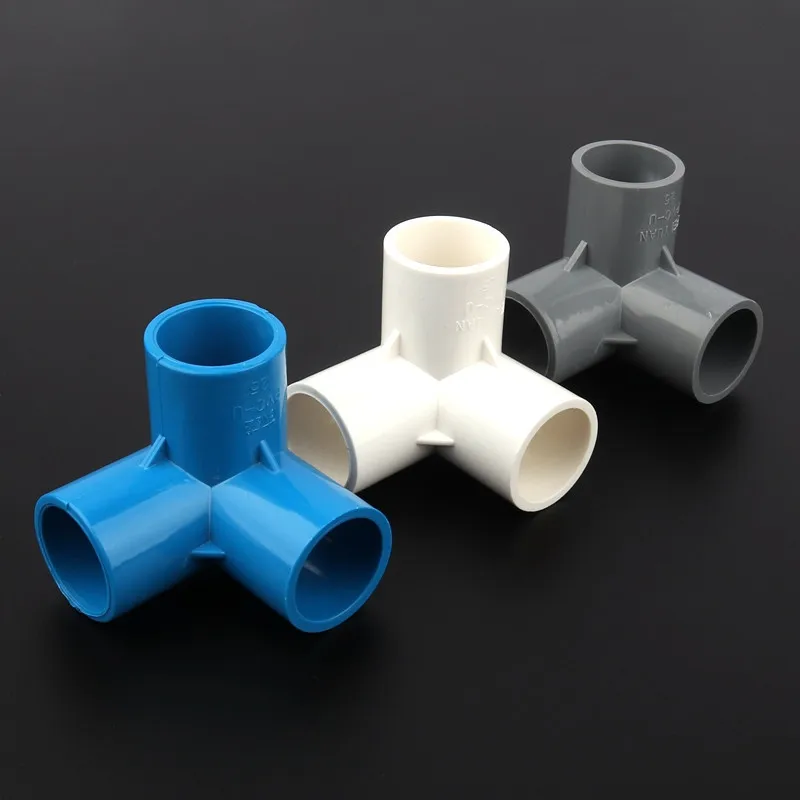 

25pcs/lot 25mm PVC Tee Connector Stereoscopic Aquarium Tank Pipe Adapter Garden Water Connectors Home Storage Bracket DIY Tools