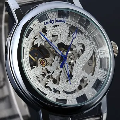 Уникальные аналоговые прозрачные механические часы Phoenix унисекс с вырезами и